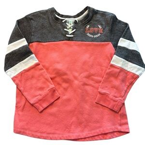 Kids Love Graphic Sweatshirt - Coral and Charcoal